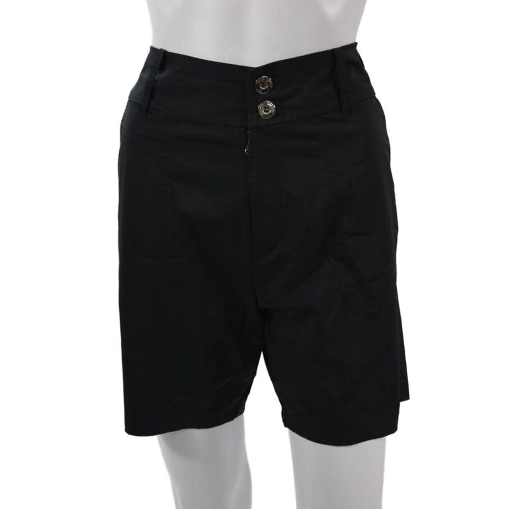 InPhorm Unisex Black Classic Shorts Button Closure Nylon Spandex Size M